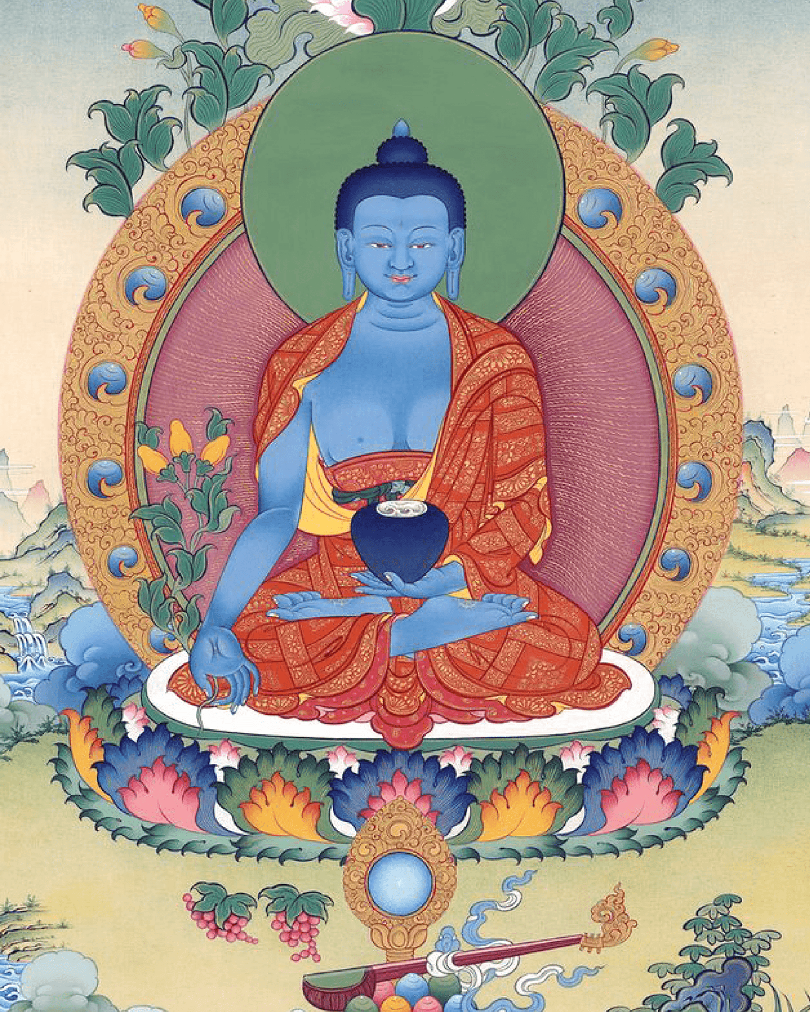 Ceremonia del Buda de la Medicina para sanación y bienestar en budismo tibetano en Ciudad de México