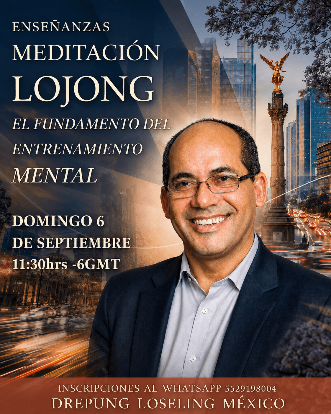 Enseñanza de Meditación Lojong, budismo tibetano en México, con Gueshe Lobsang Tenzin Negi