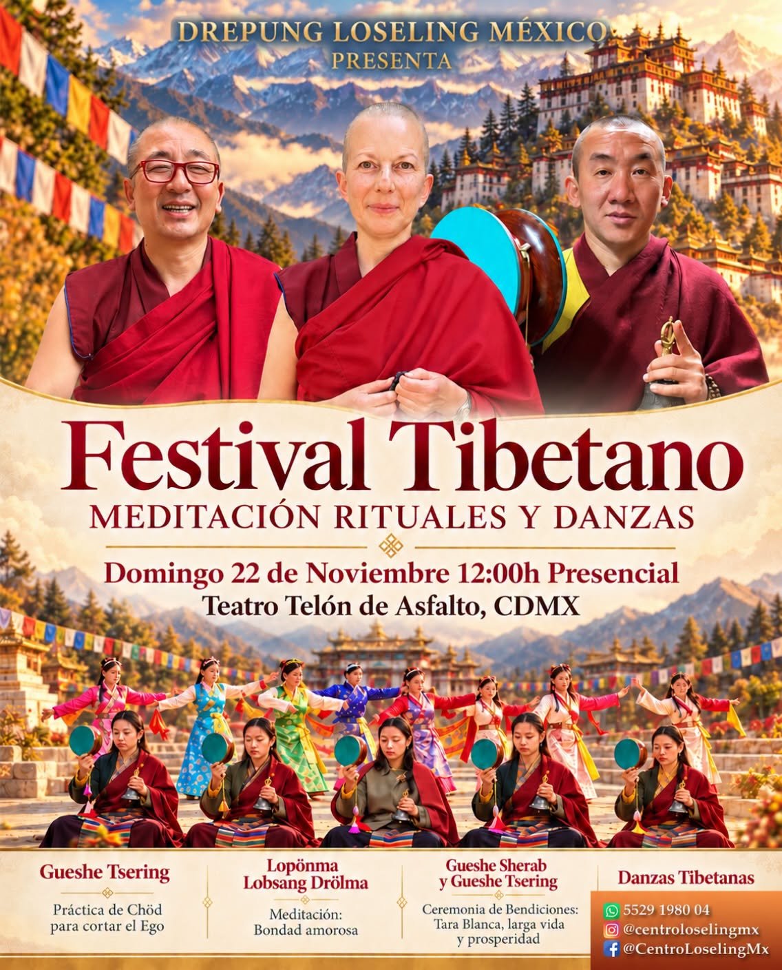 Festival Tibetano: meditaci&oacute;n, rituales y danzas, Teatro Tel&oacute;n de Asfalto, CDMX